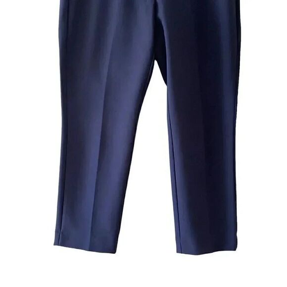 Loft Petite Julie Viscose Blend Flat Front Navy Gold Buttons SZ 6P #1589 - Picture 7 of 12